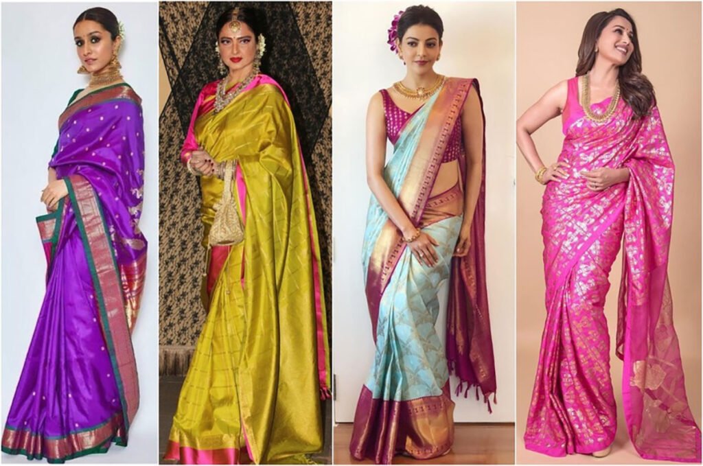 Celebrities Wearing Paper Silk Sarees