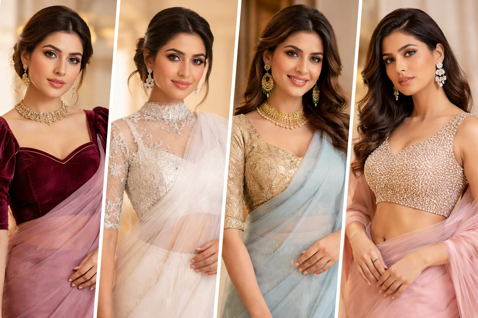 Organza Fabric Blouses Design