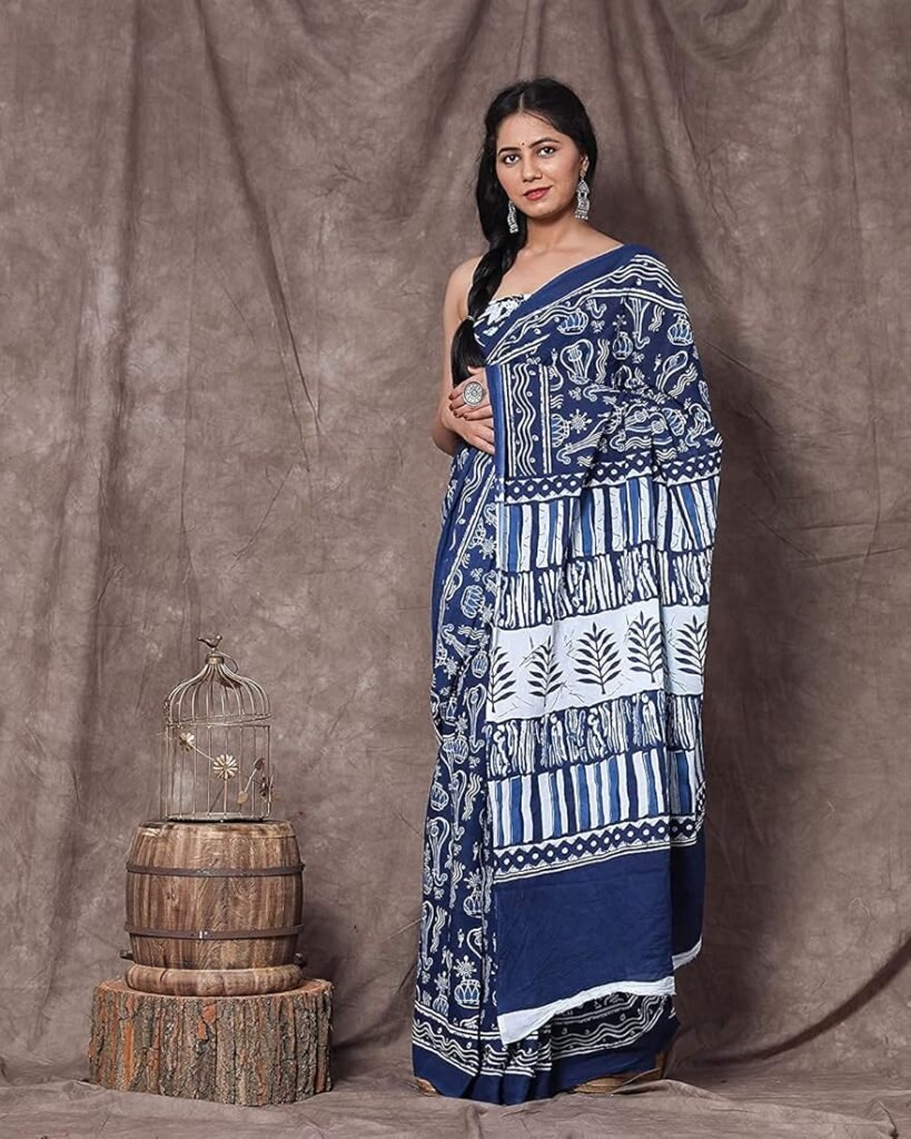 Women`s Cotton Saree With Blouse Piece