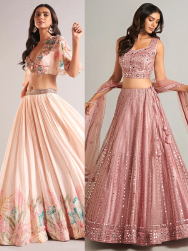 Pink color lehenga designs for wedding